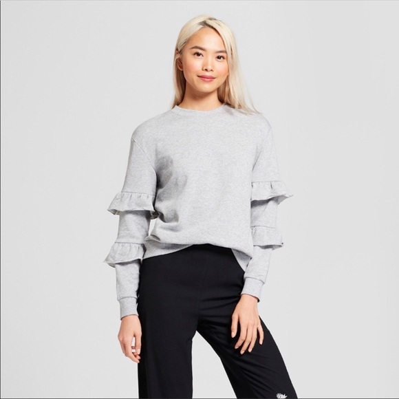 Who What Wear Tops - Ruffle Sleeve Sweatshirt
